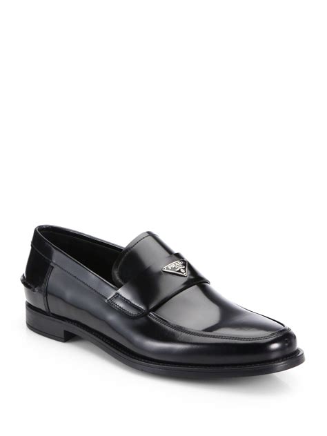 prada black men's slip ons|Prada men's moccasins.